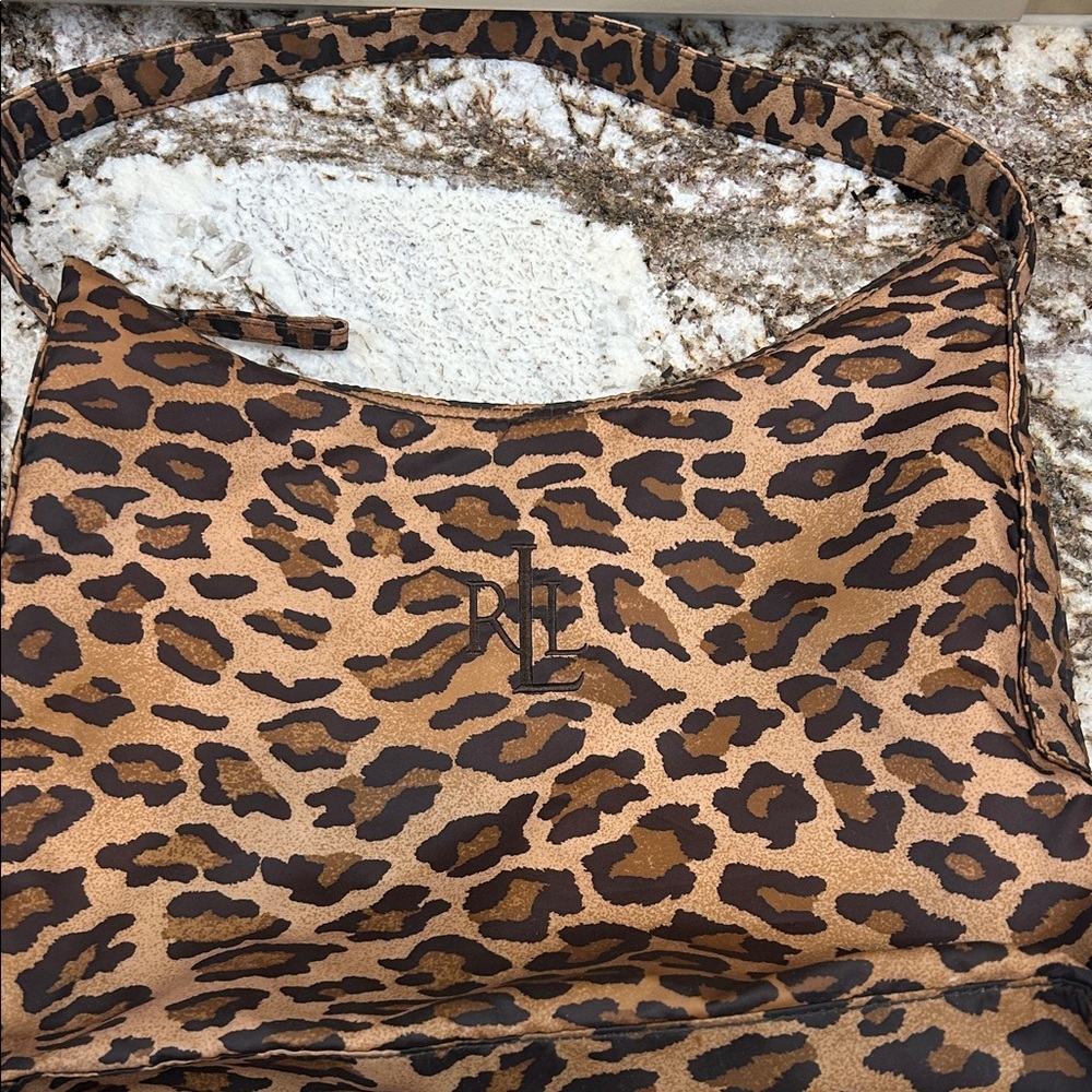 Lauren Ralph Lauren Leopard Print Shoulder Bag - Brown & Black